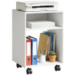 Rivuon Meuble porte imprimante à roulettes et rangements Blanc