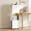 Meuble classeur Veraot mobile avec rangements ouverts pour imprimante blanc