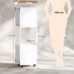 Meuble classeur Veraot mobile avec rangements ouverts pour imprimante blanc
