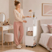 Meuble classeur Veraot mobile avec rangements ouverts pour imprimante blanc