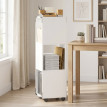 Meuble classeur Veraot mobile avec rangements ouverts pour imprimante blanc