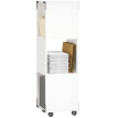 Meuble classeur Veraot mobile avec rangements ouverts pour imprimante blanc