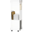 Meuble classeur Veraot mobile avec rangements ouverts pour imprimante blanc