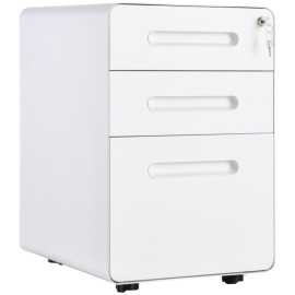 Amelay caisson bureau mobile verrouillable 3 tiroirs blanc