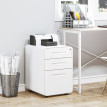 Amelay caisson bureau mobile verrouillable 3 tiroirs blanc