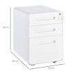 Amelay caisson bureau mobile verrouillable 3 tiroirs blanc