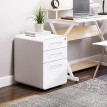 Amelay caisson bureau mobile verrouillable 3 tiroirs blanc