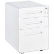 Amelay caisson bureau mobile verrouillable 3 tiroirs blanc