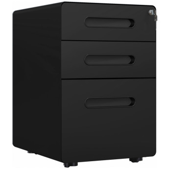 Caisson de bureau Solveal mobile verrouillable 3 tiroirs noir
