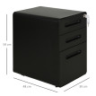 Caisson de bureau Solveal mobile verrouillable 3 tiroirs noir