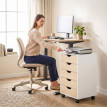 Vileres caisson de bureau à roulettes 5 tiroirs blanc naturel