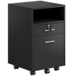 Caisson de bureau Nalanum rangement mobile verrouillable noir