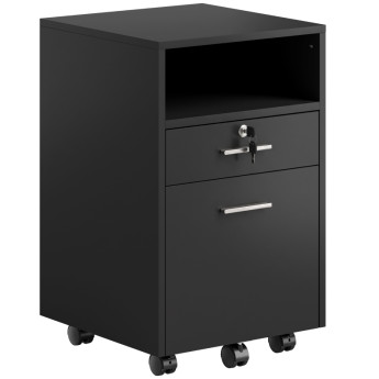 Caisson de bureau Nalanum rangement mobile verrouillable noir