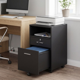 Caisson de bureau Nalanum rangement mobile verrouillable noir