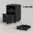 Caisson de bureau Nalanum rangement mobile verrouillable noir