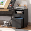 Caisson de bureau Nalanum rangement mobile verrouillable noir