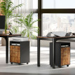 Berara Meuble de Bureau avec Étagère Tiroir Serrure et Armoire Marron