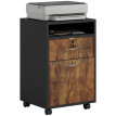 Berara Meuble de Bureau avec Étagère Tiroir Serrure et Armoire Marron
