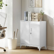 Jarac armoire de bureau métal verrouillable à 2 niveaux blanc
