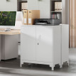 Jarac armoire de bureau métal verrouillable à 2 niveaux blanc