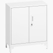 Jarac armoire de bureau métal verrouillable à 2 niveaux blanc