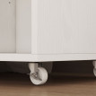 Jarova support imprimante à roulettes tiroirs étagères blanc chêne
