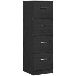 Aurarian caisson de bureau 4 tiroirs serrure dossiers A4 noir