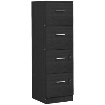 Aurarian caisson de bureau 4 tiroirs serrure dossiers A4 noir