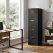Aurarian caisson de bureau 4 tiroirs serrure dossiers A4 noir