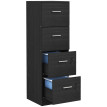 Aurarian caisson de bureau 4 tiroirs serrure dossiers A4 noir