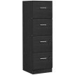 Aurarian caisson de bureau 4 tiroirs serrure dossiers A4 noir