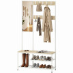 Porte-manteau Emara meuble à chaussures miroir banc naturel
