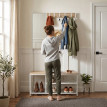 Porte-manteau Emara meuble à chaussures miroir banc naturel