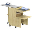 Terane armoire table à repasser pliable rangement fer et vêtements bois naturel