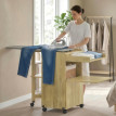 Terane armoire table à repasser pliable rangement fer et vêtements bois naturel