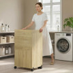 Terane armoire table à repasser pliable rangement fer et vêtements bois naturel