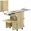 Terane armoire table à repasser pliable rangement fer et vêtements bois naturel