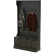 Porte-manteau Aurora avec banc range-chaussures 5 crochets noir