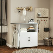 Table à repasser Larraiel mobile avec rangement blanc