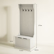 Salis porte manteau banc rangement avec crochets blanc