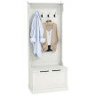 Salis porte manteau banc rangement avec crochets blanc