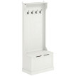 Salis porte manteau banc rangement avec crochets blanc