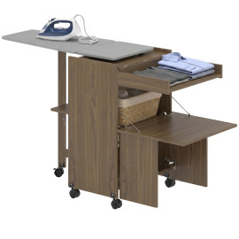 Belis Armoire table à repasser pliable rangement marron