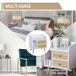 Table de chevet Camuen scandinave 2 tiroirs niche chêne clair blanc