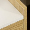 Table de chevet Camian moderne avec prises USB et tiroir Bois naturel
