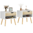 Delroum lot de 2 tables de chevet modernes avec tiroir et niche chêne blanc