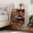 Produit Corraon Table de chevet murale avec tiroir marron rustique