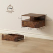 Produit Corraon Table de chevet murale avec tiroir marron rustique