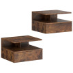 Produit Corraon Table de chevet murale avec tiroir marron rustique