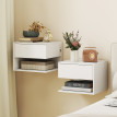 Table de chevet murale Valriara avec prises USB blanche